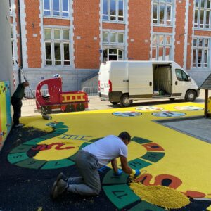 Rubbervloer met figuren ESB Laken