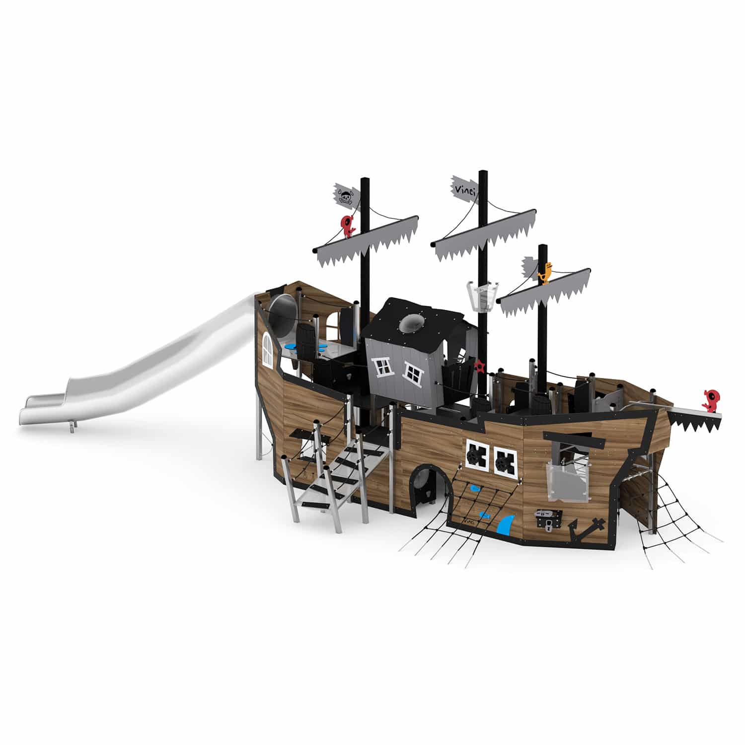 Crooc piratenschip met gesloten glijbaan