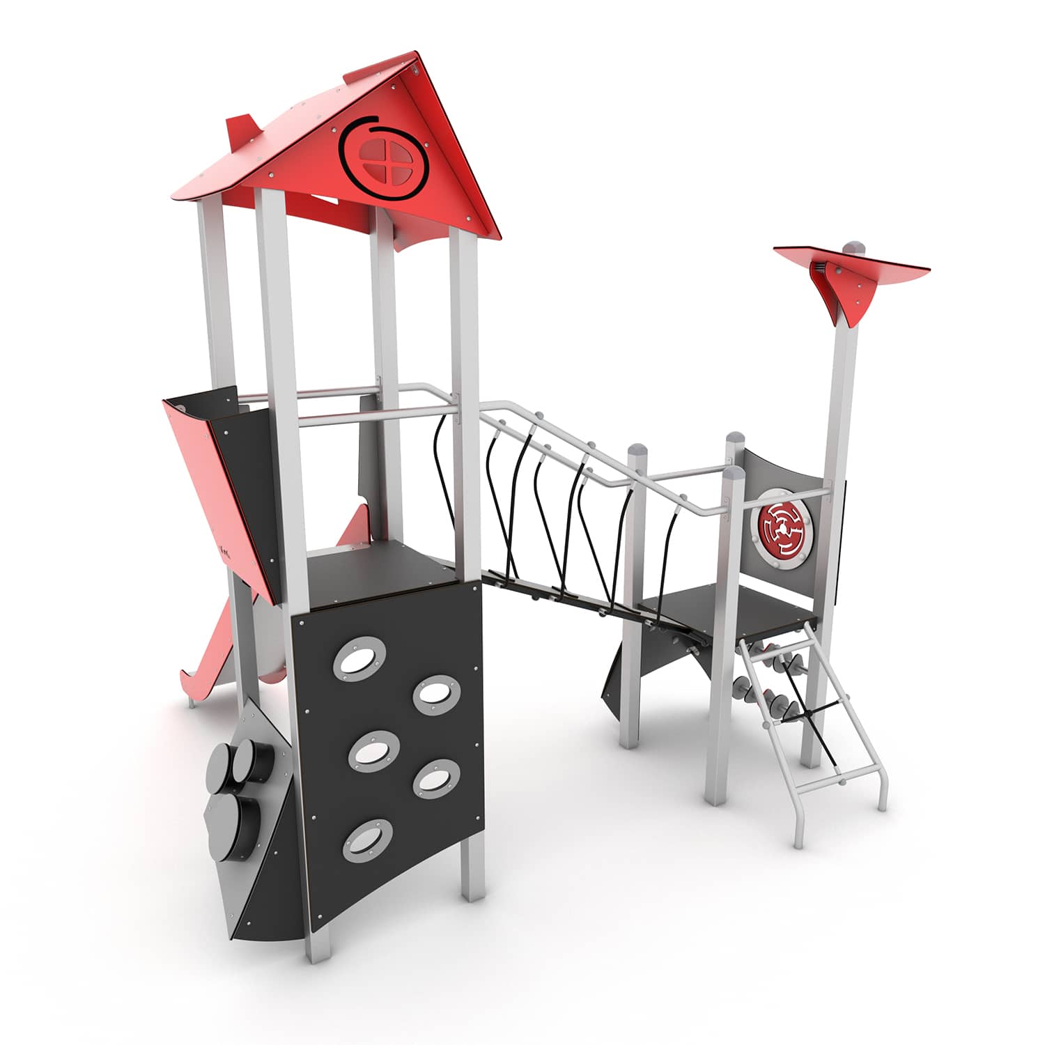 Speeltoren dubbel klein en groot