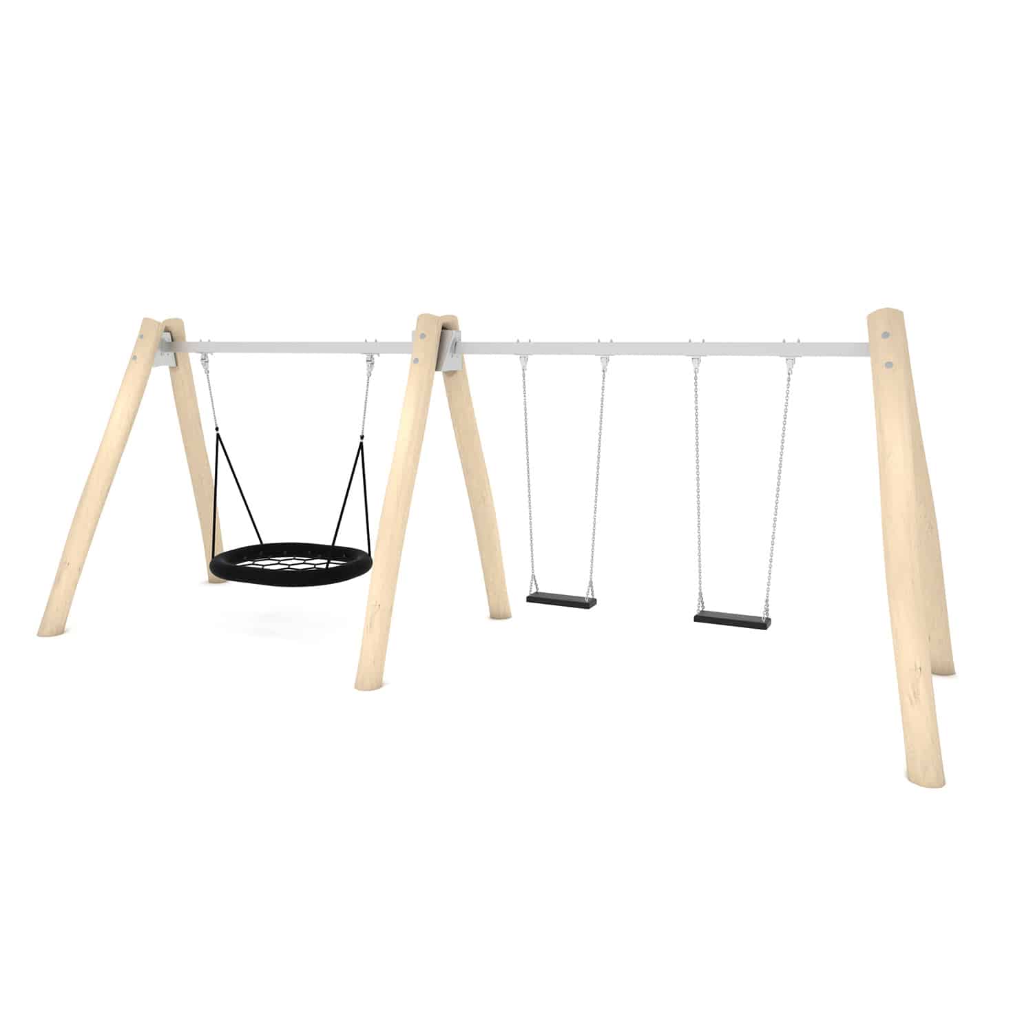 Robinia schommel dubbel vogelnest en 2 zit