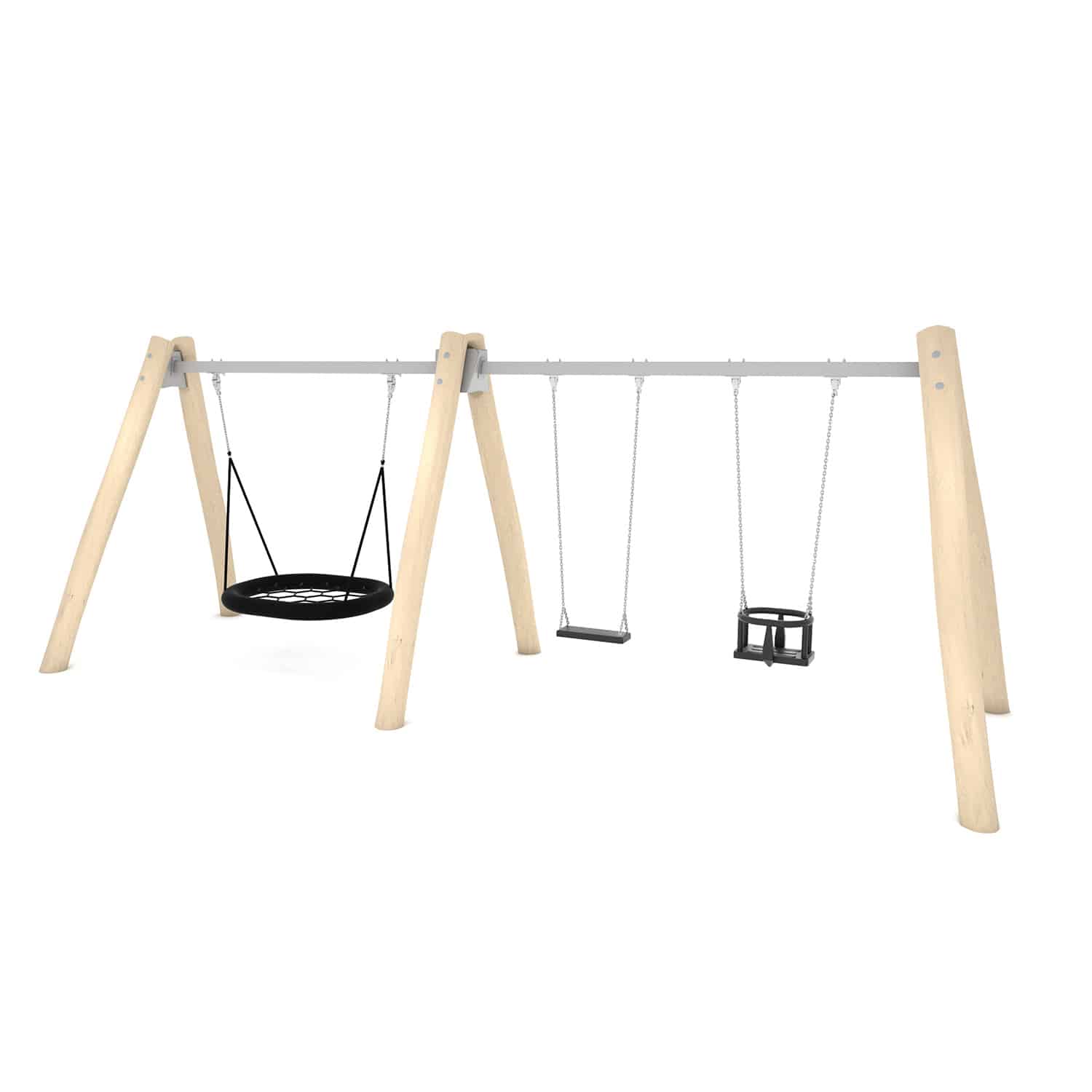 Robinia schommel dubbel vogelnest en 2 zit - Afbeelding 2