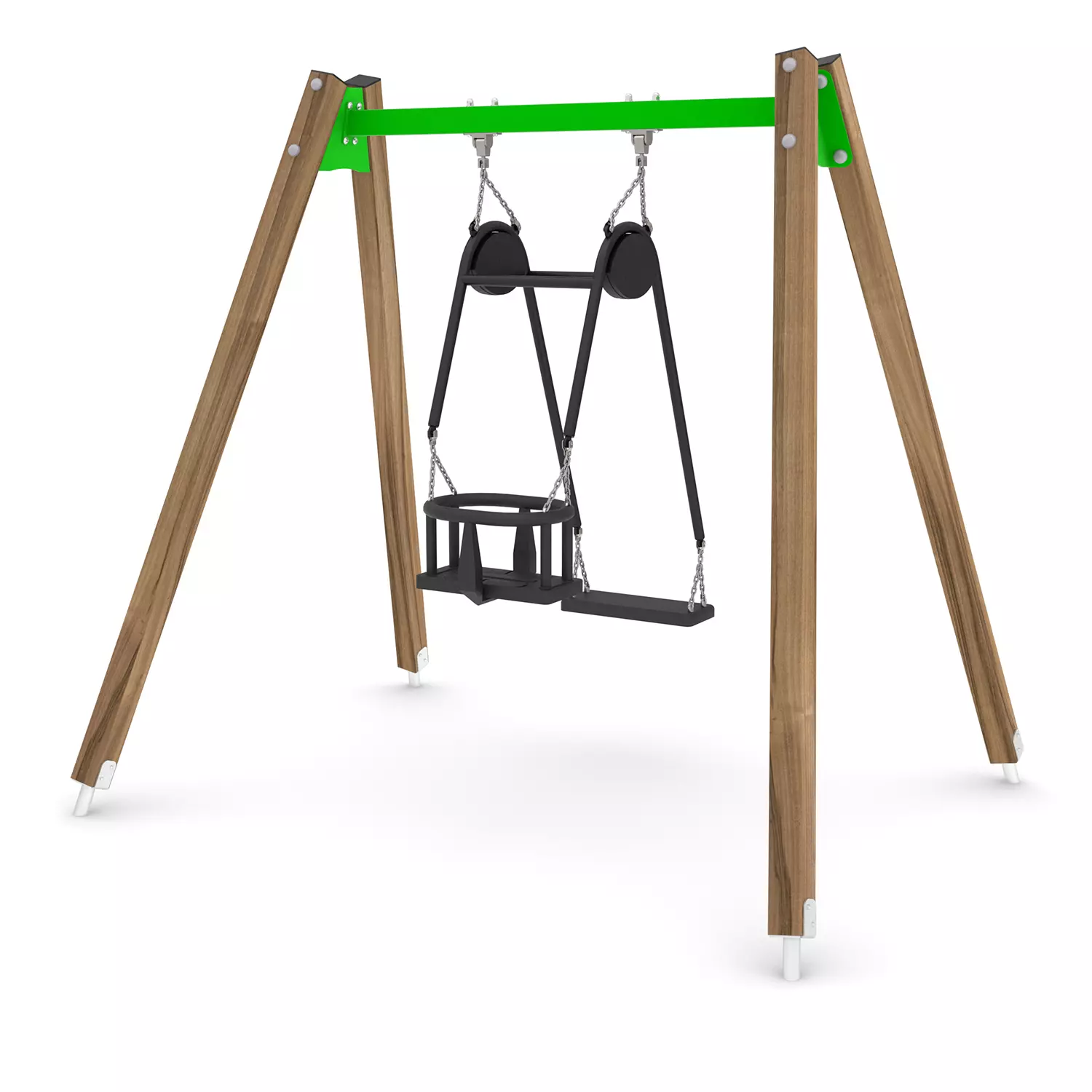 Schommel hout zitje moeder en kind