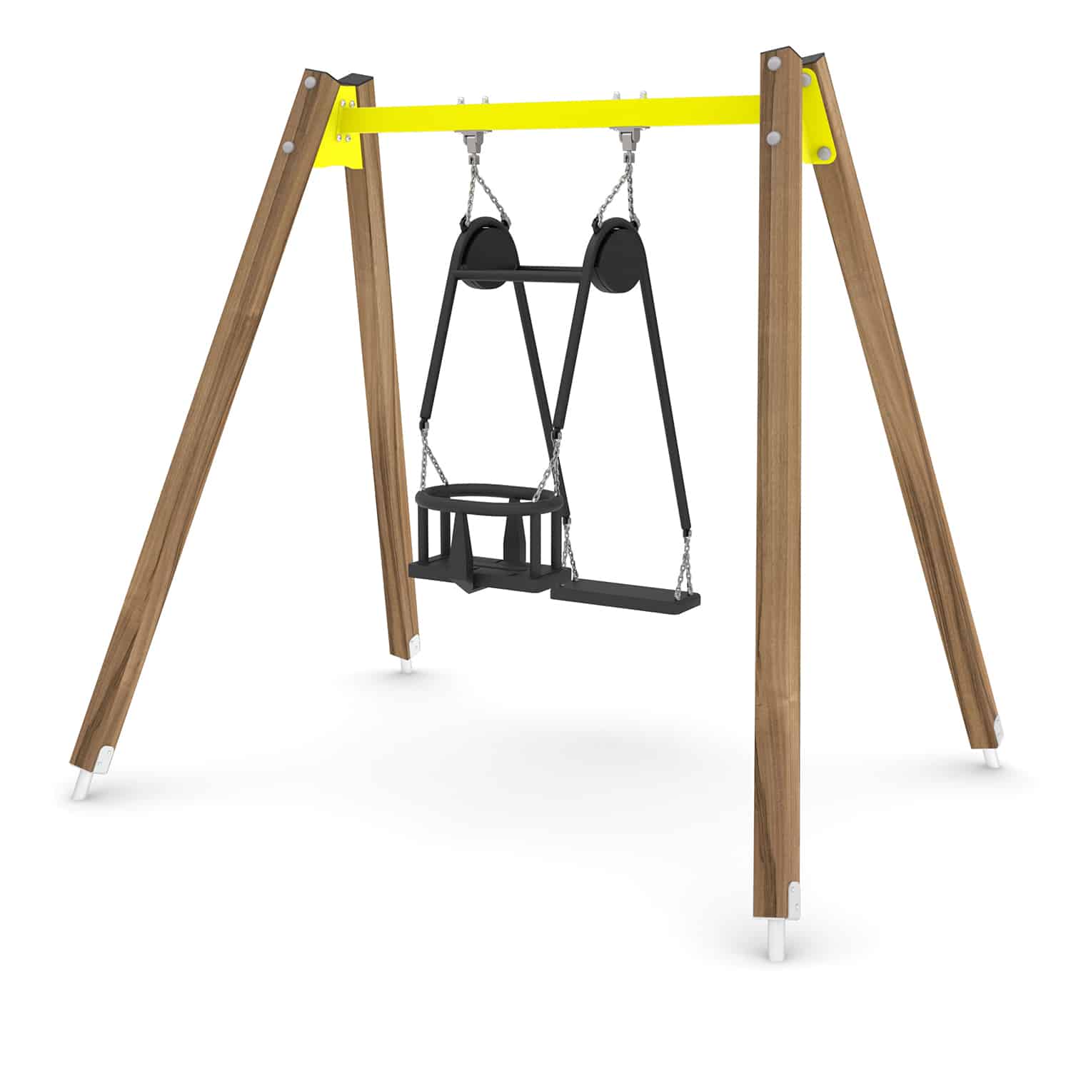 Schommel hout zitje moeder en kind