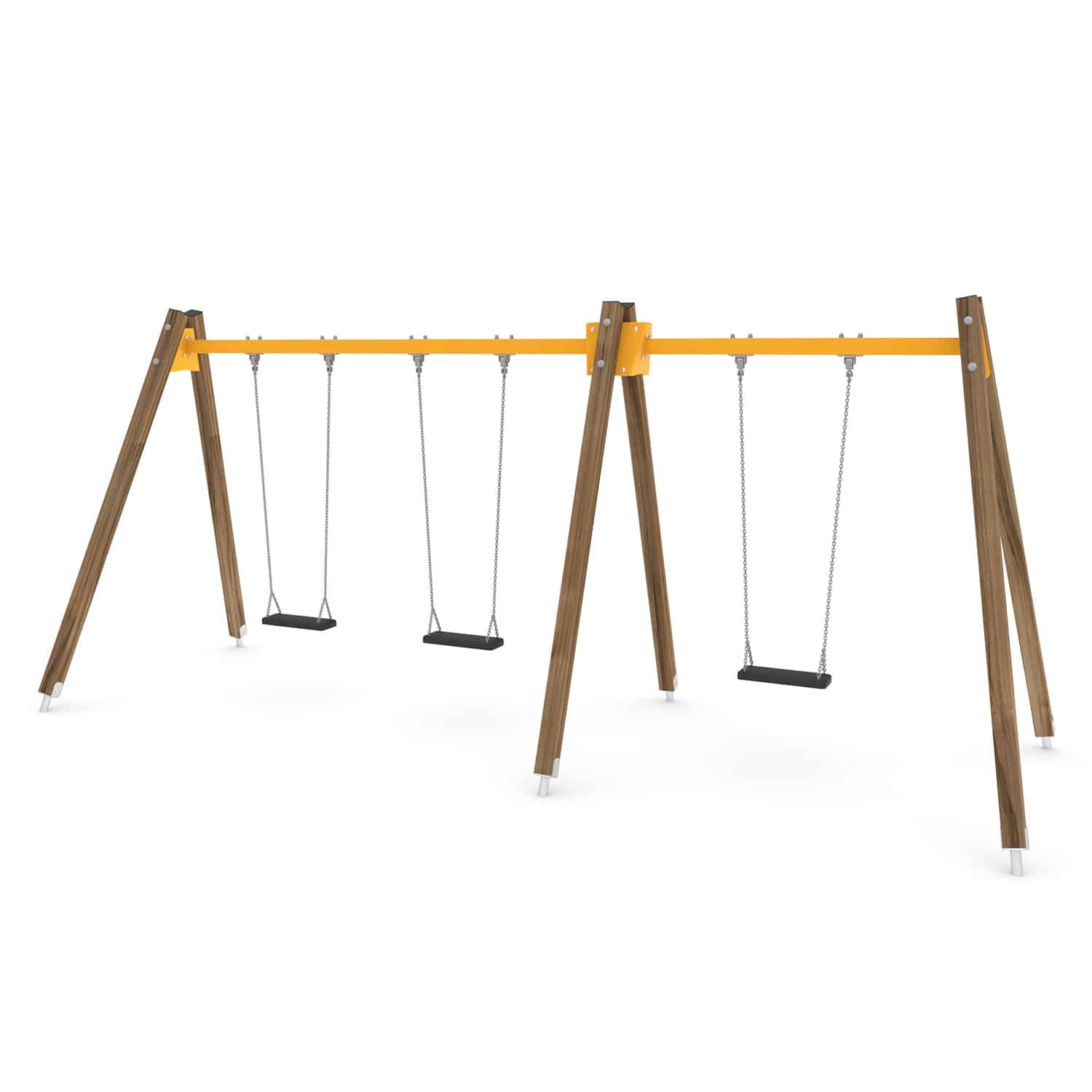 Schommel hout dubbel 3 zit