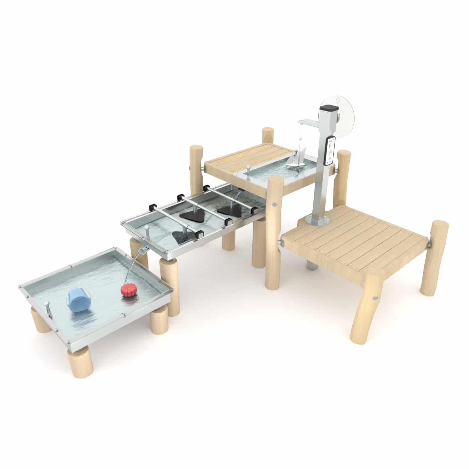Robinia watercombi met platformen en handpomp