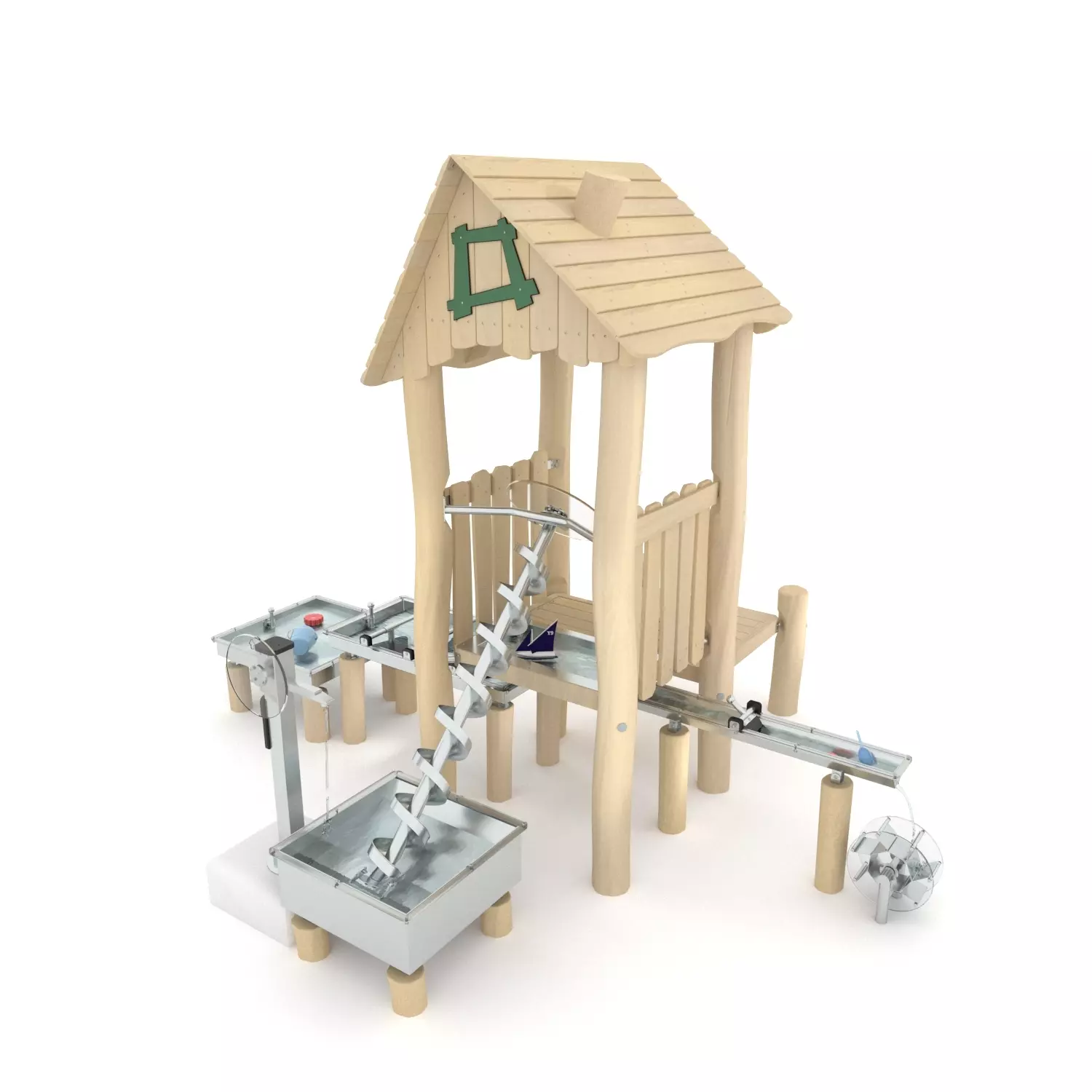 Robinia watertorencombi met handpomp
