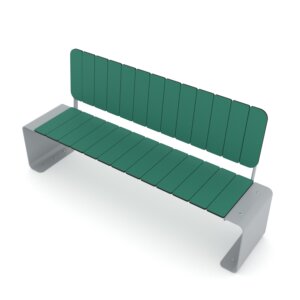 parkbank met leuning recycled