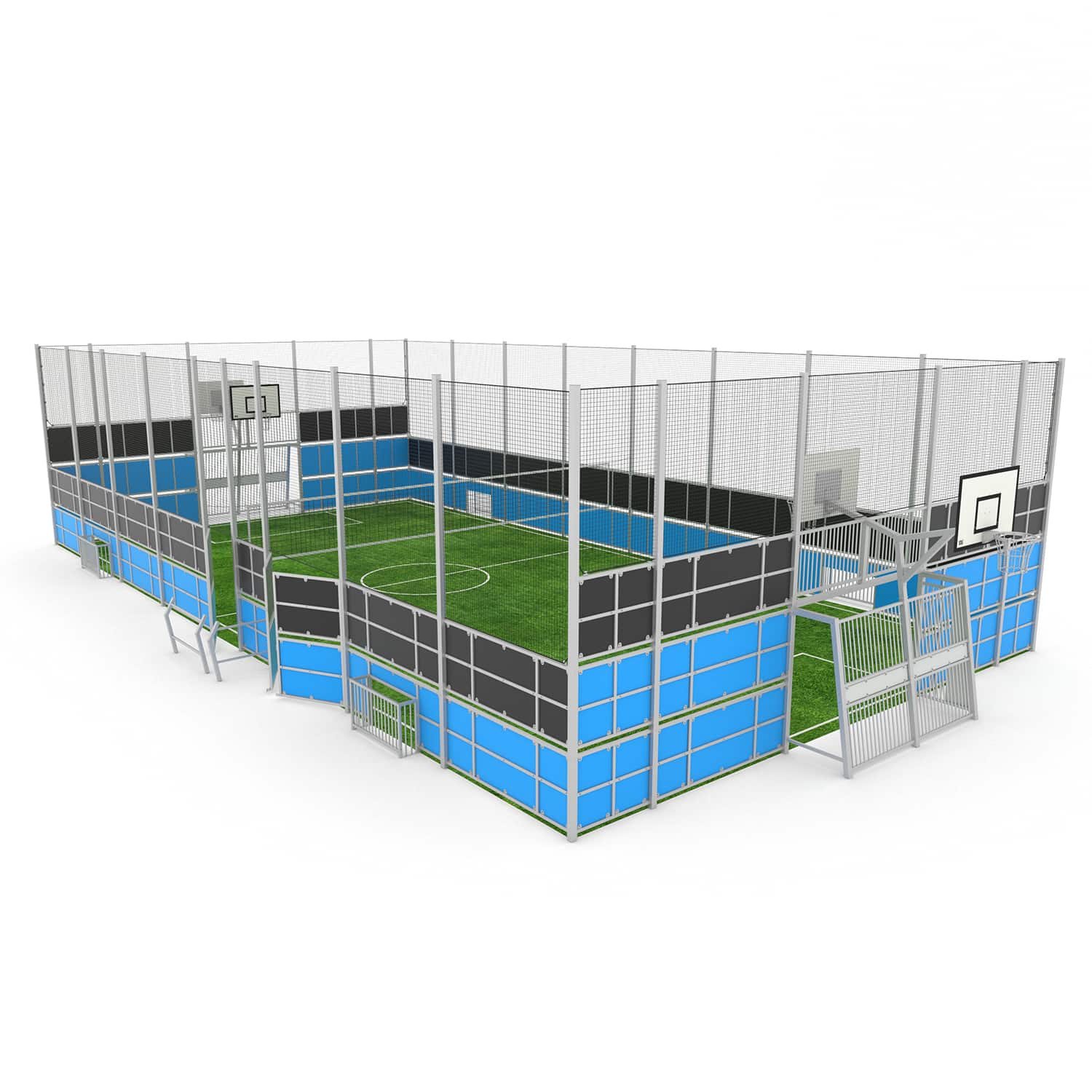 Terrain multisports 10 x 23 m - plastique HDPE - H 5 m