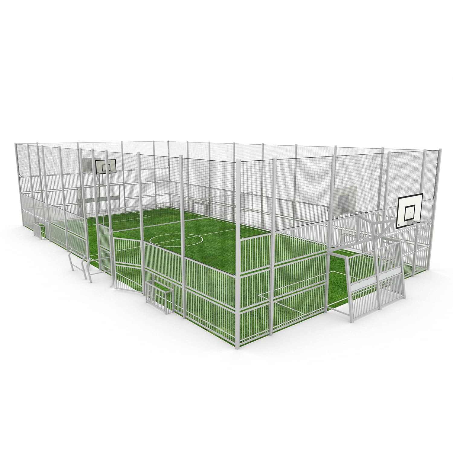 Terrain multisports 10 x 23 m - acier - H 5 m