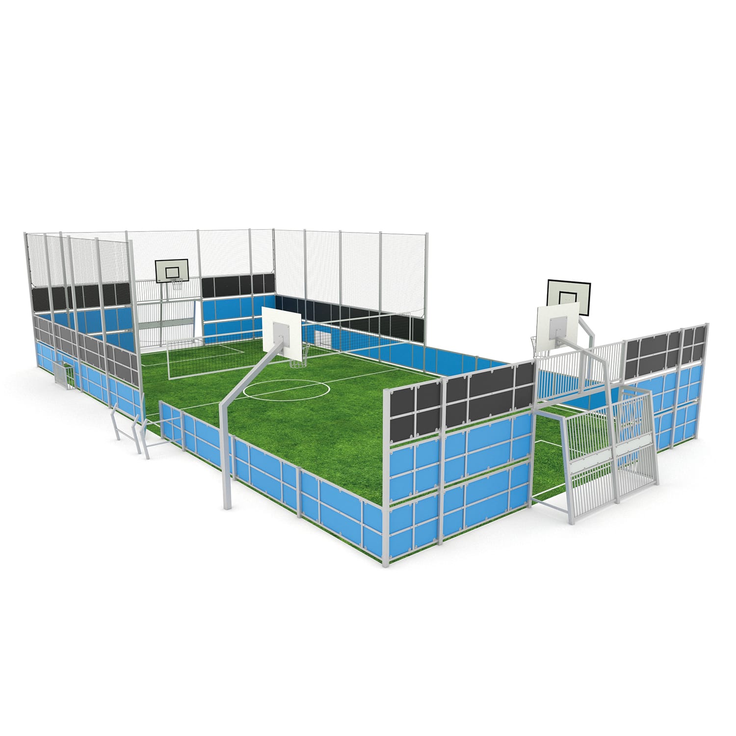 Multisport veld 10x23m - HDPE kunststof - H 1m/5m