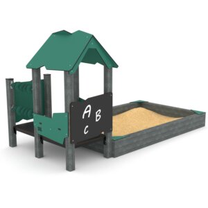 zandbak met speelhuis recycled