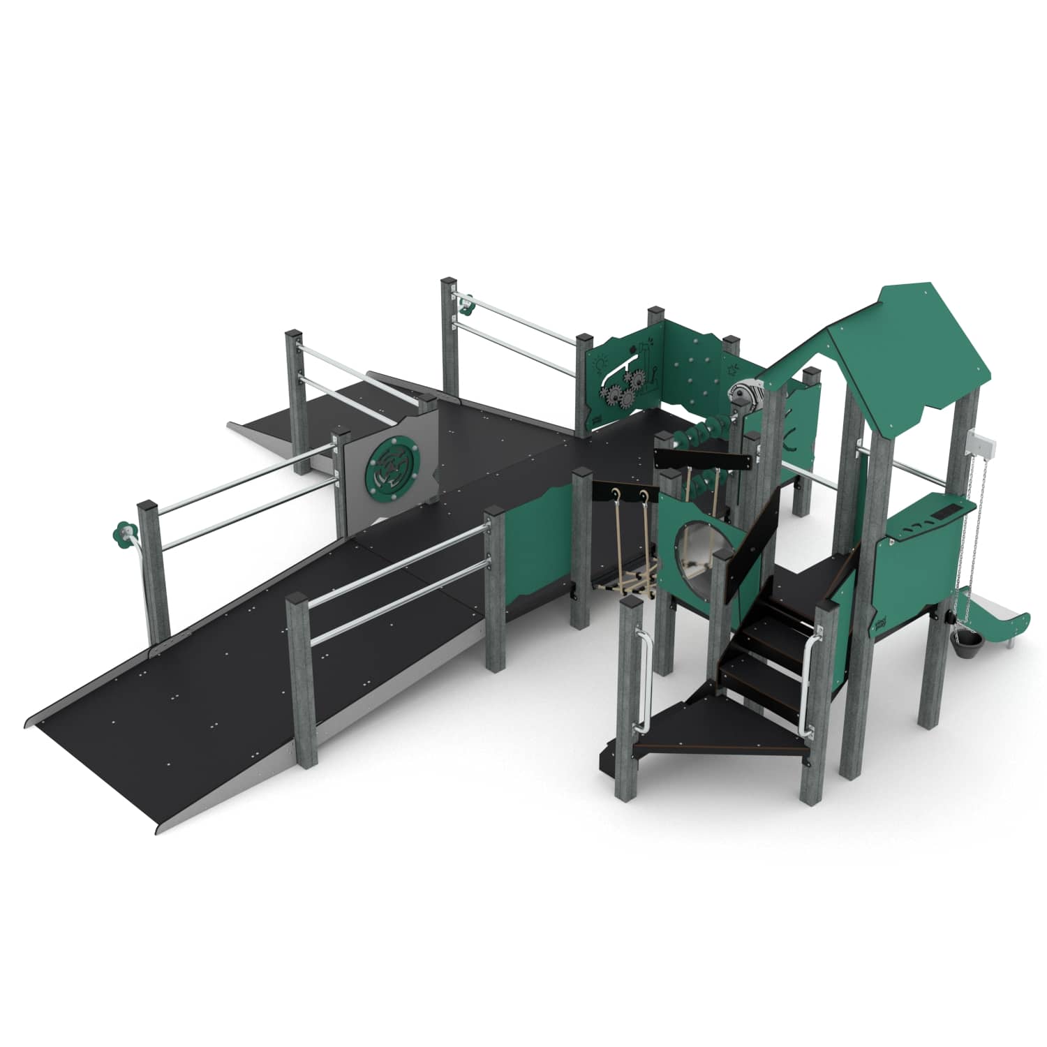 Speelcombi laag met hellingen Recycled