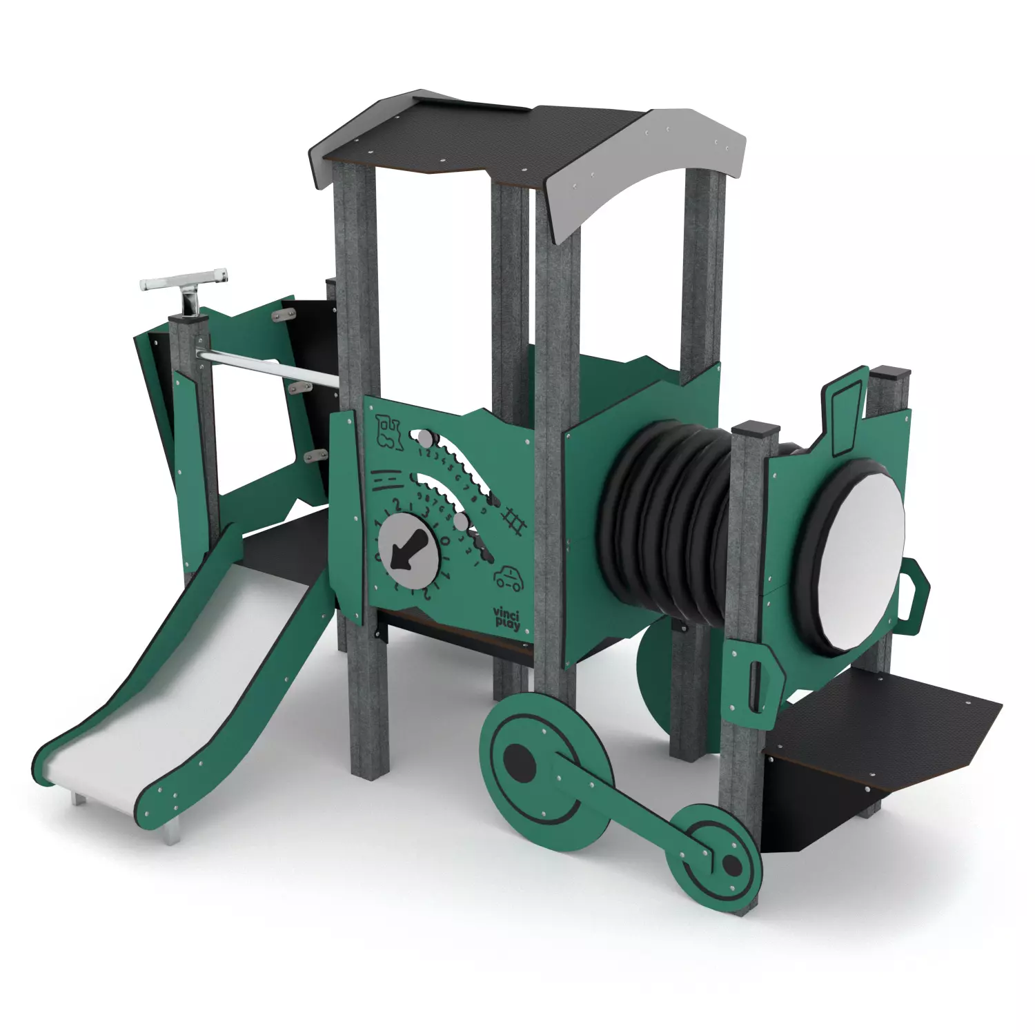 Treinlocomotief met glijbaan Recycled