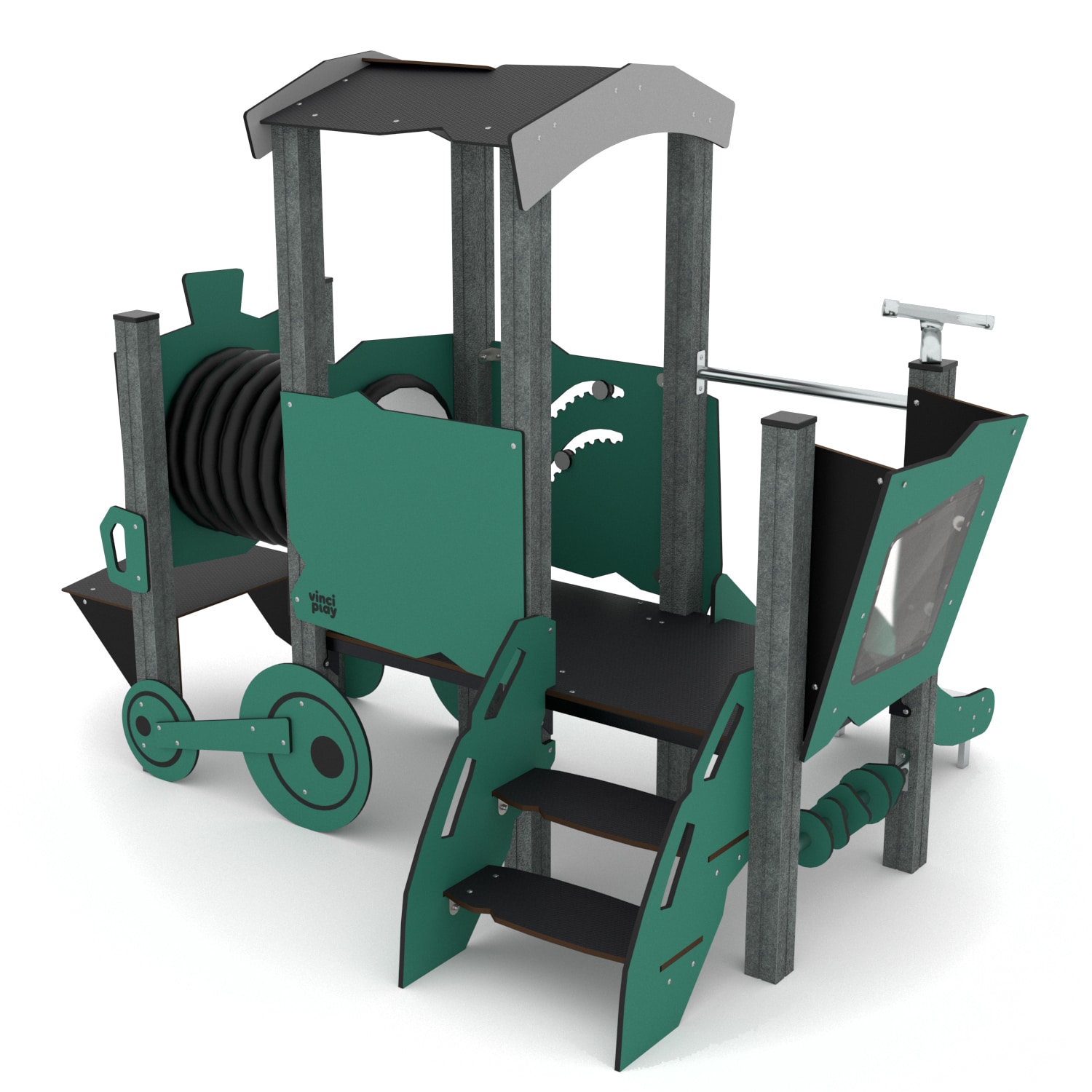 Treinlocomotief met glijbaan Recycled