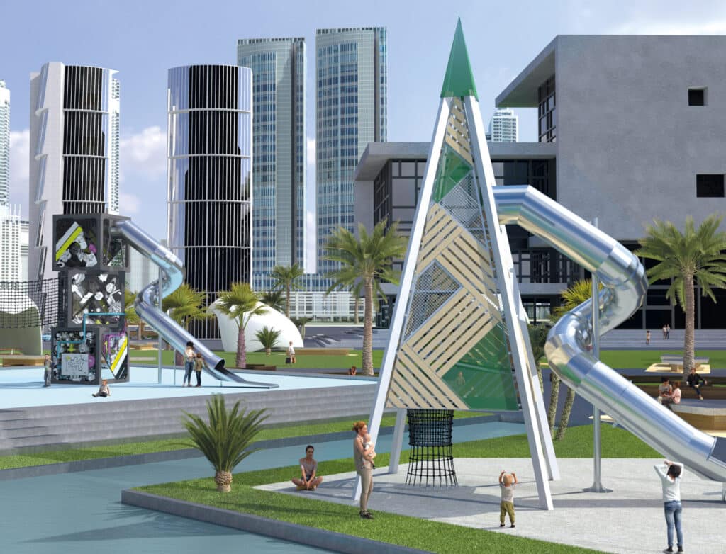 Qubix en Rocket speeltuin ontwerp