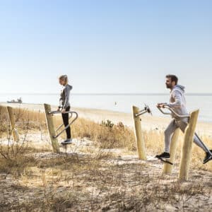 Robinia fitnesstoestellen in gebruik