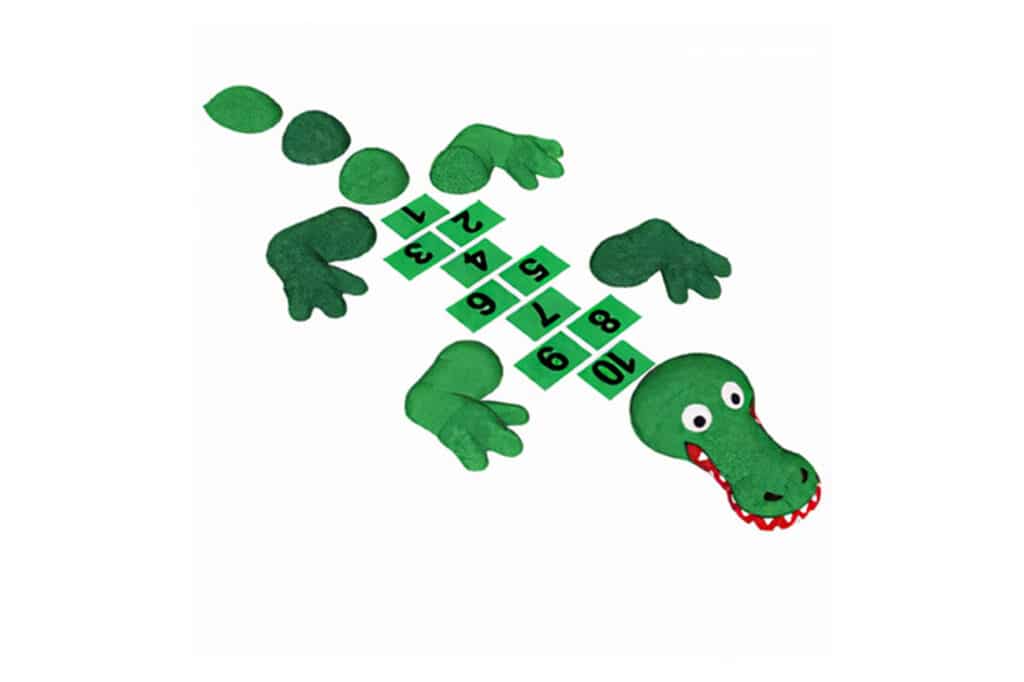 3D krokodil met hinkelspel