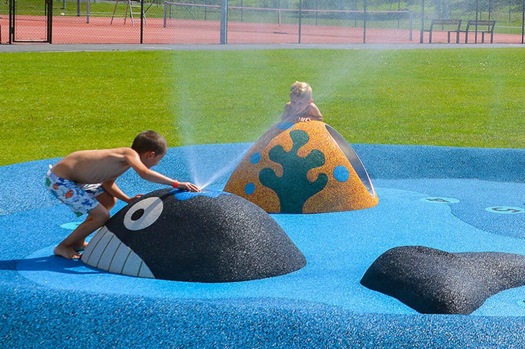Project met 3D EPDM fonteinen walvis