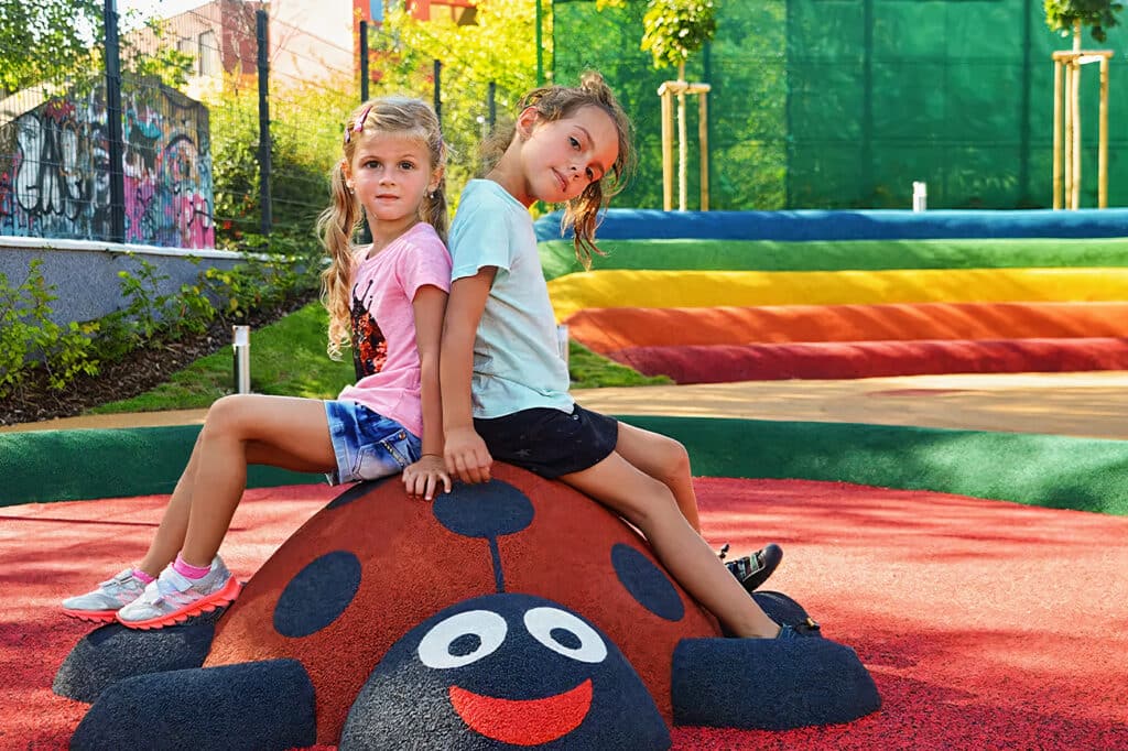 Rubbervloer met 3D vormen