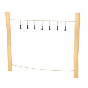 Robinia touwbrug met handgrepen