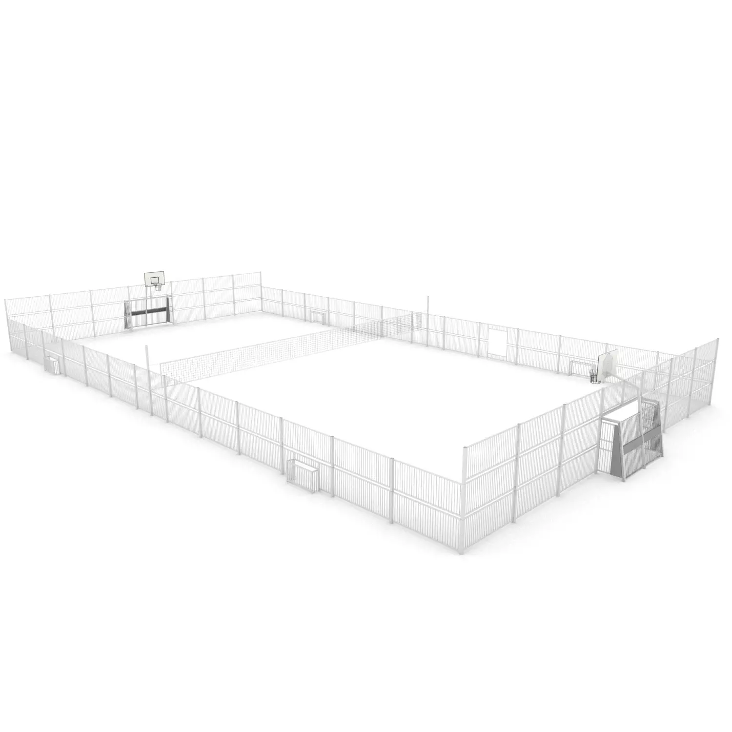 Multisport veld 18x35m - staal - H 2m