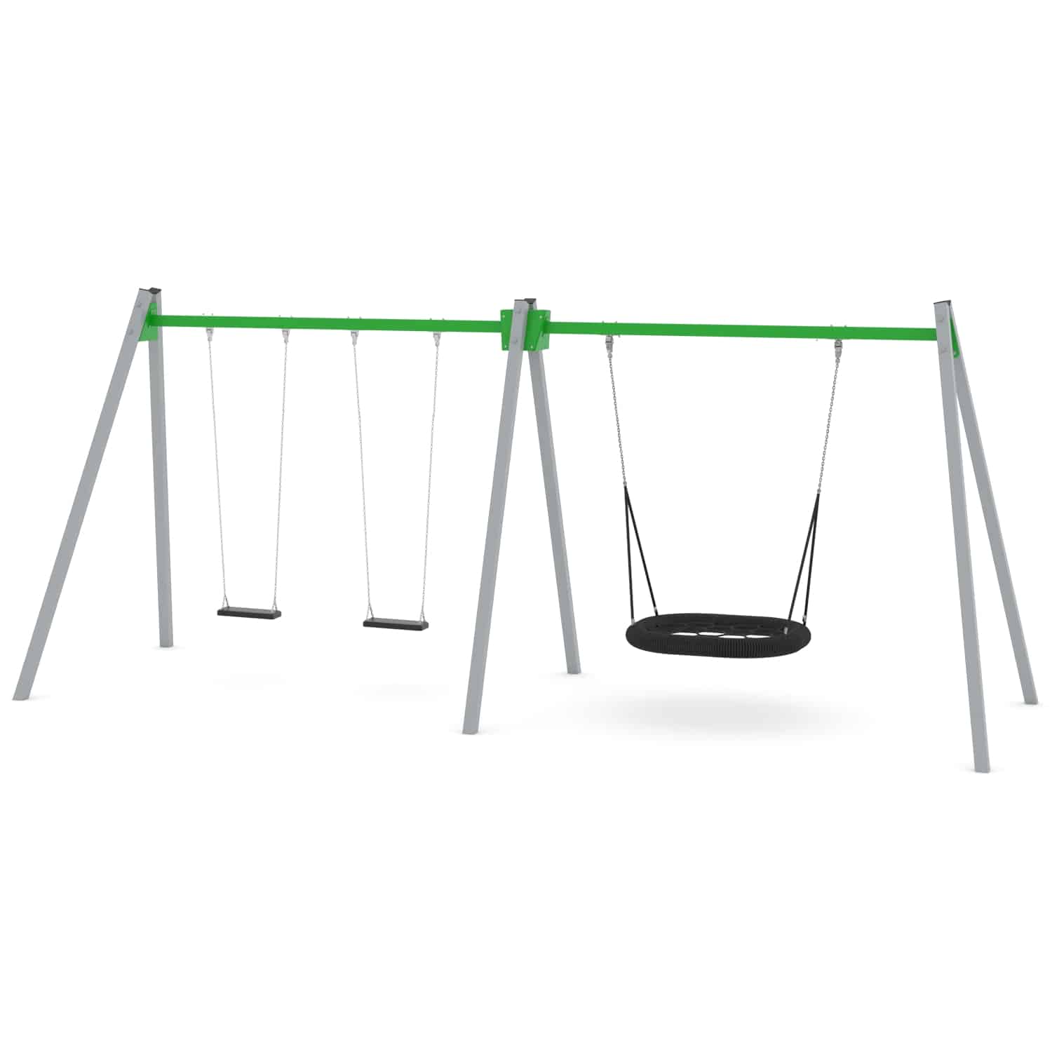 Schommel dubbel 2 zit en vogelnest H 250 cm