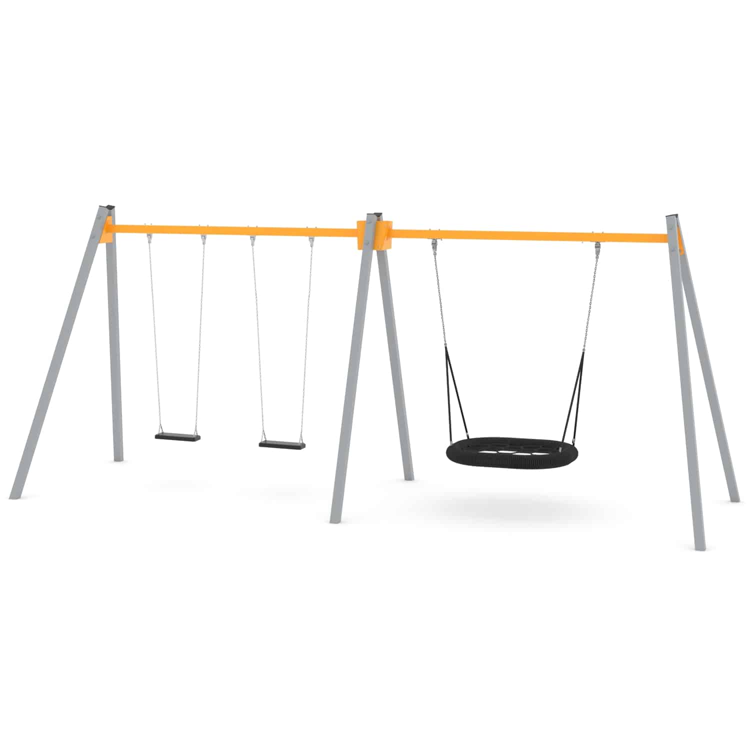 Schommel dubbel 2 zit en vogelnest H 250 cm