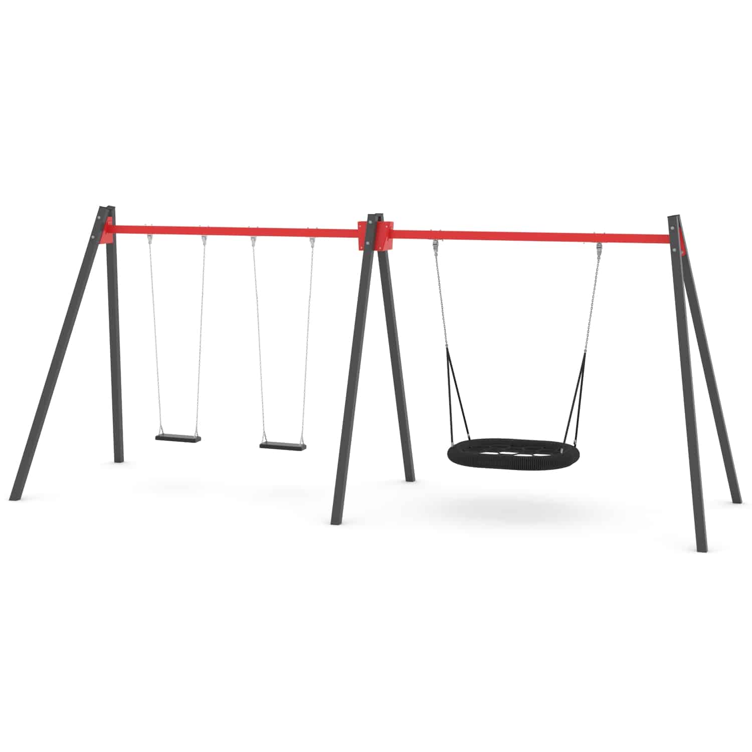 Schommel dubbel 2 zit en vogelnest H 250 cm