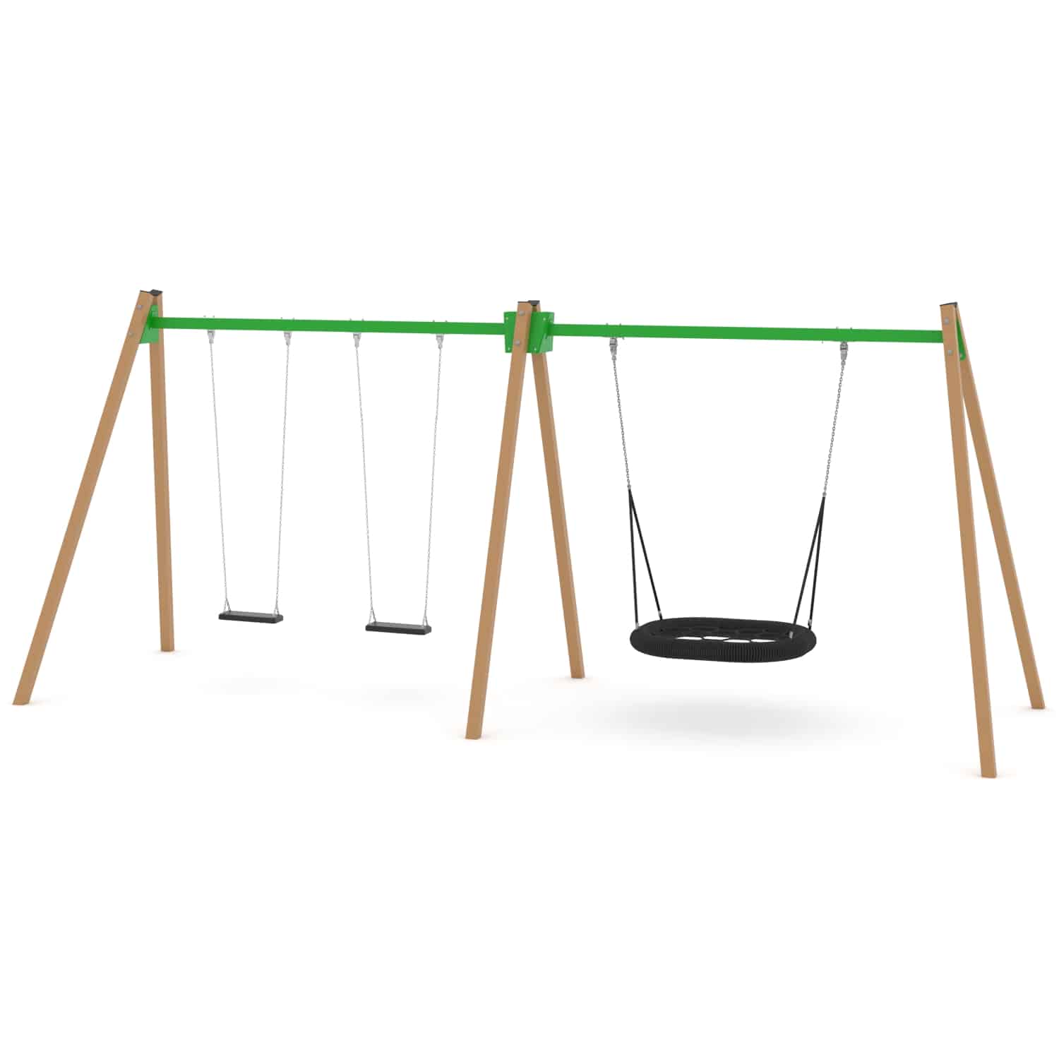Schommel dubbel 2 zit en vogelnest H 250 cm