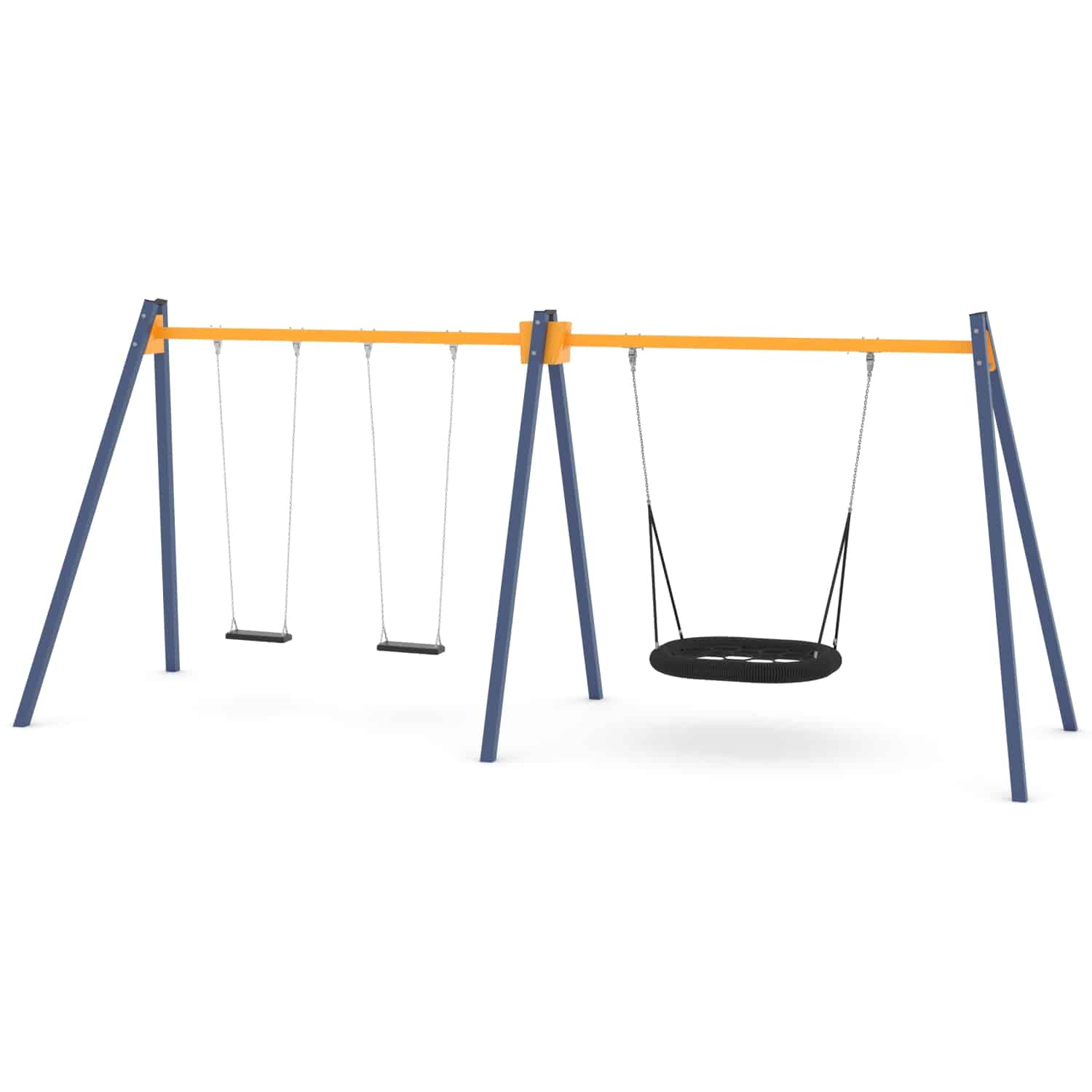 Schommel dubbel 2 zit en vogelnest H 250 cm