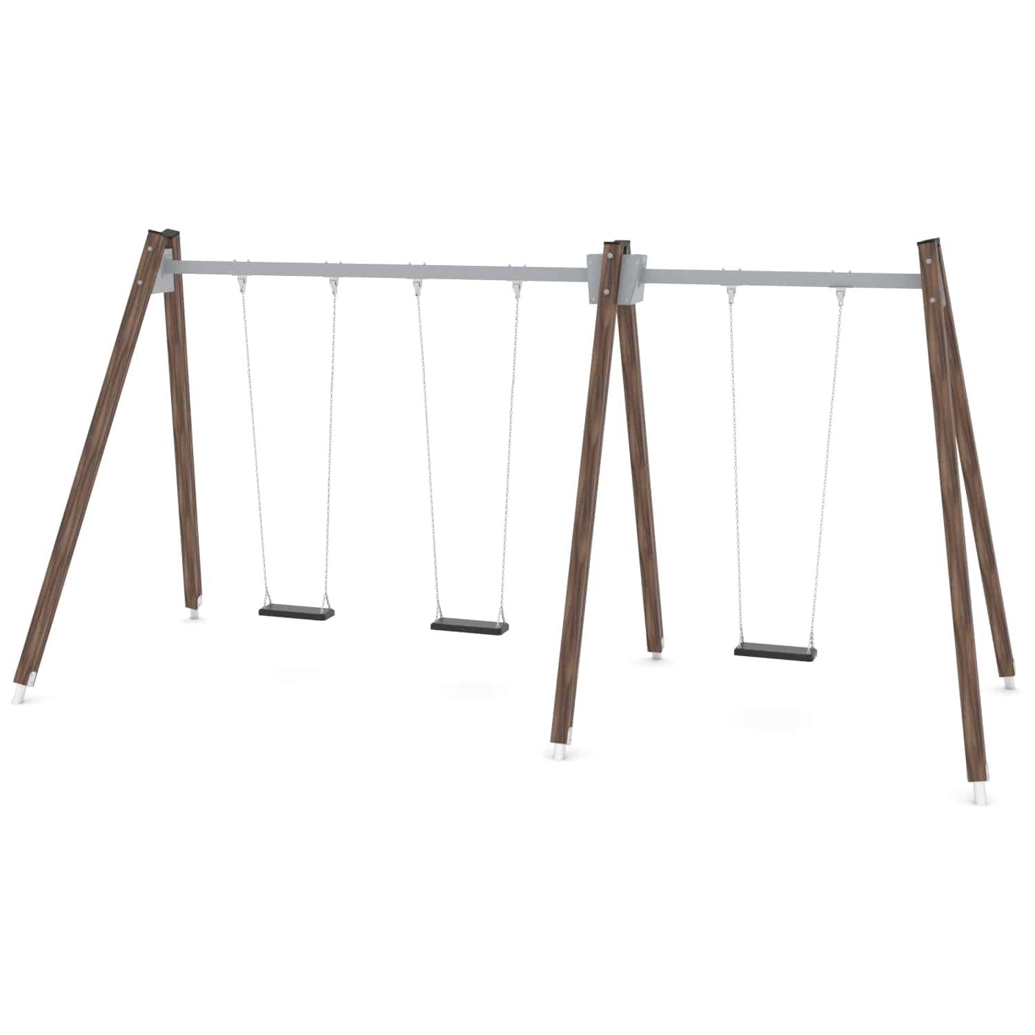 Schommel hout dubbel 3 zit H 250 cm