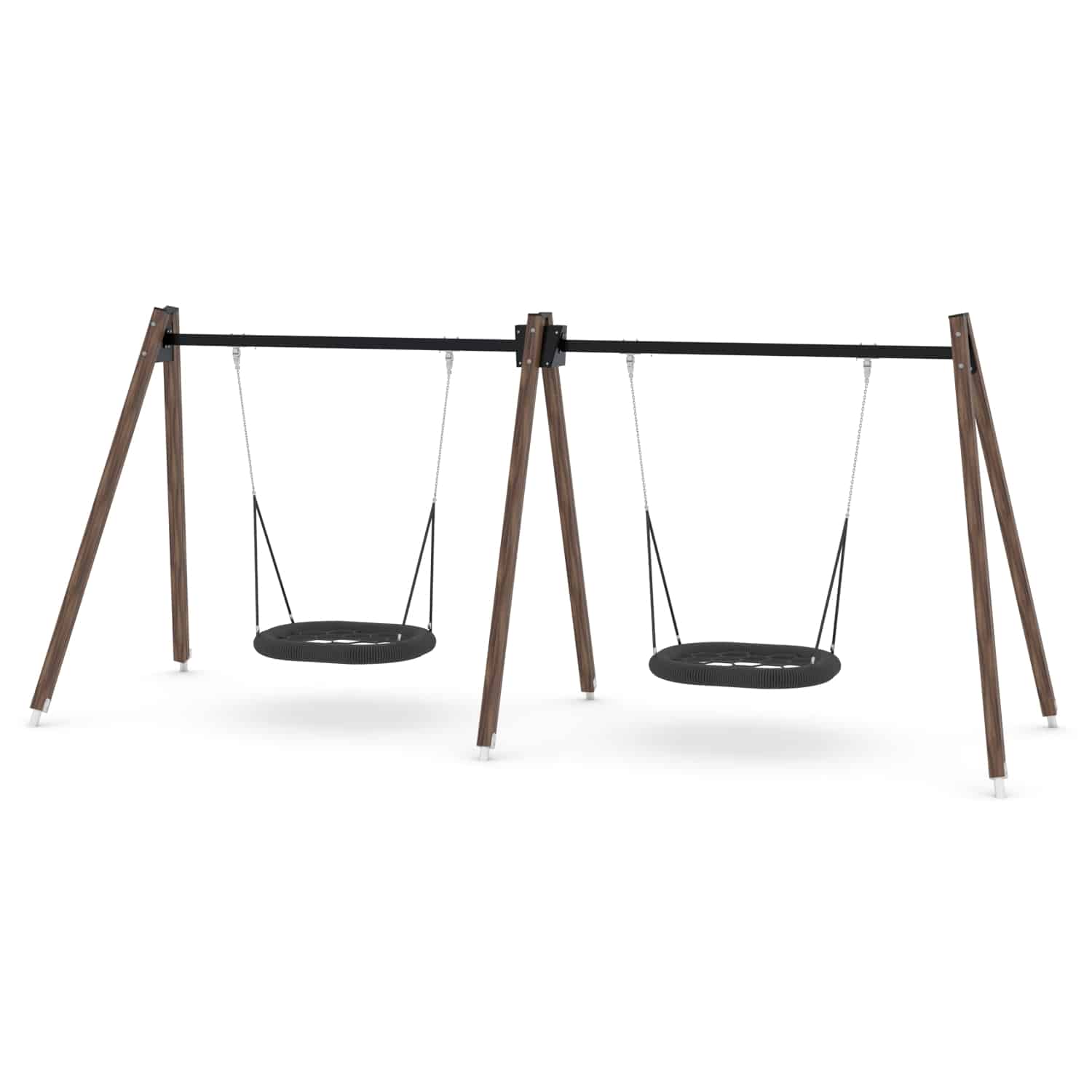 Schommel hout dubbel vogelnest H 250 cm