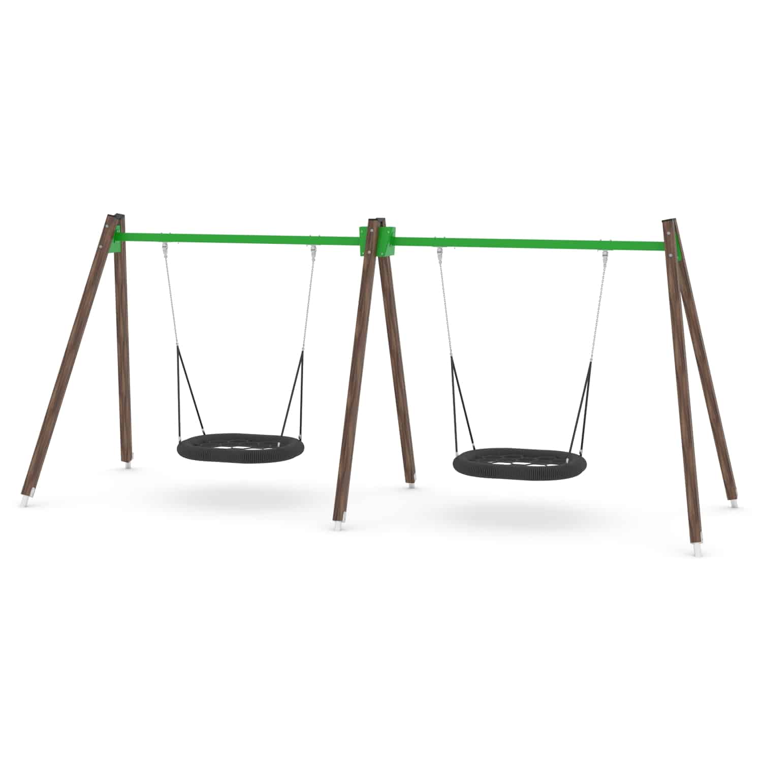 Schommel hout dubbel vogelnest H 250 cm