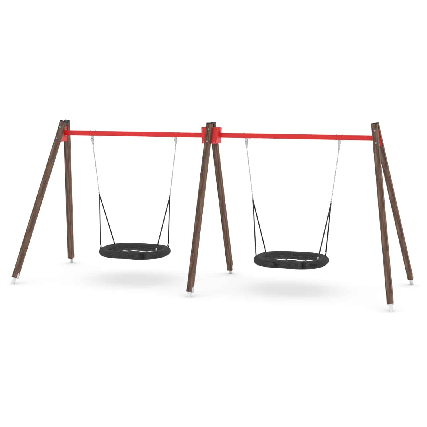 Schommel hout dubbel vogelnest H 250 cm