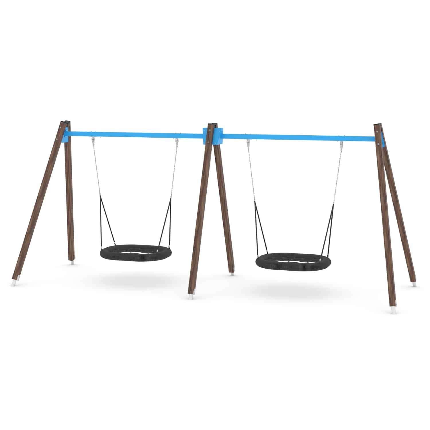 Schommel hout dubbel vogelnest H 250 cm