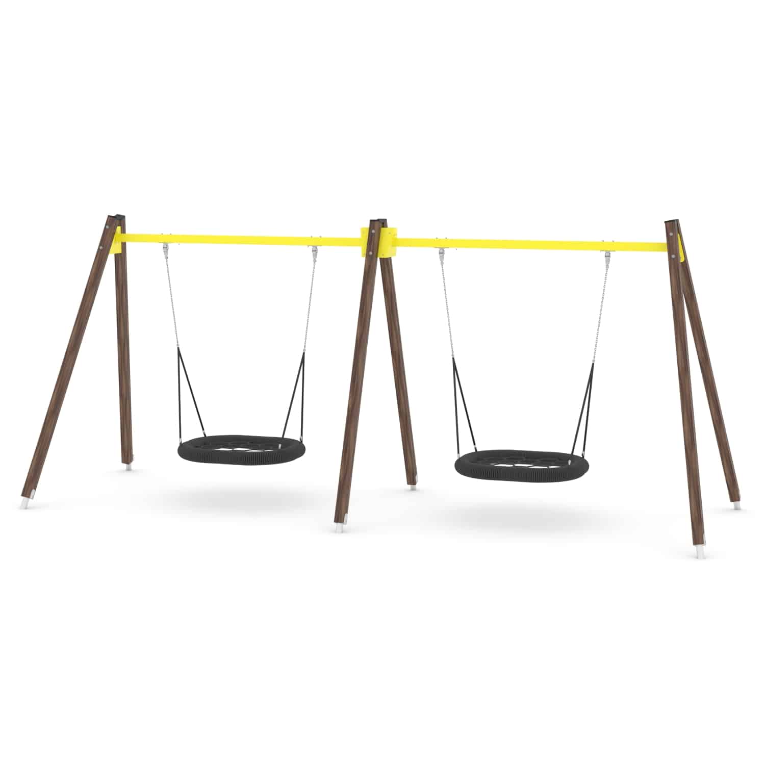 Schommel hout dubbel vogelnest H 250 cm