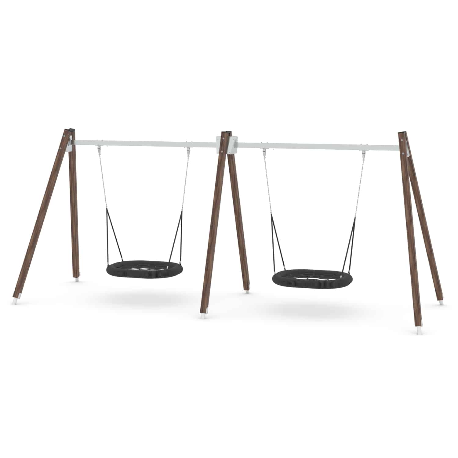 Schommel hout dubbel vogelnest H 250 cm