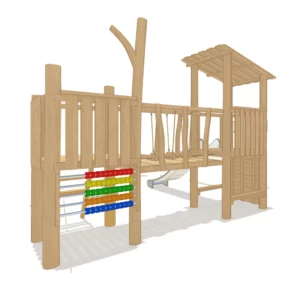 Robinia speelcombinatie met hangbrug en glijbaan