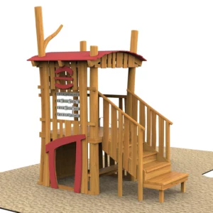 Robinia boomhut met glijbaan