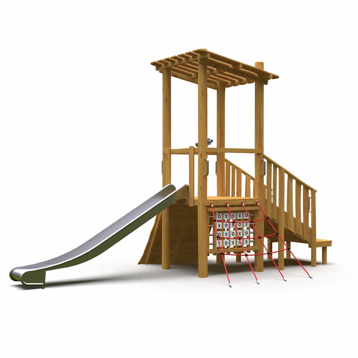 Robinia speeltoren basic met glijbaan