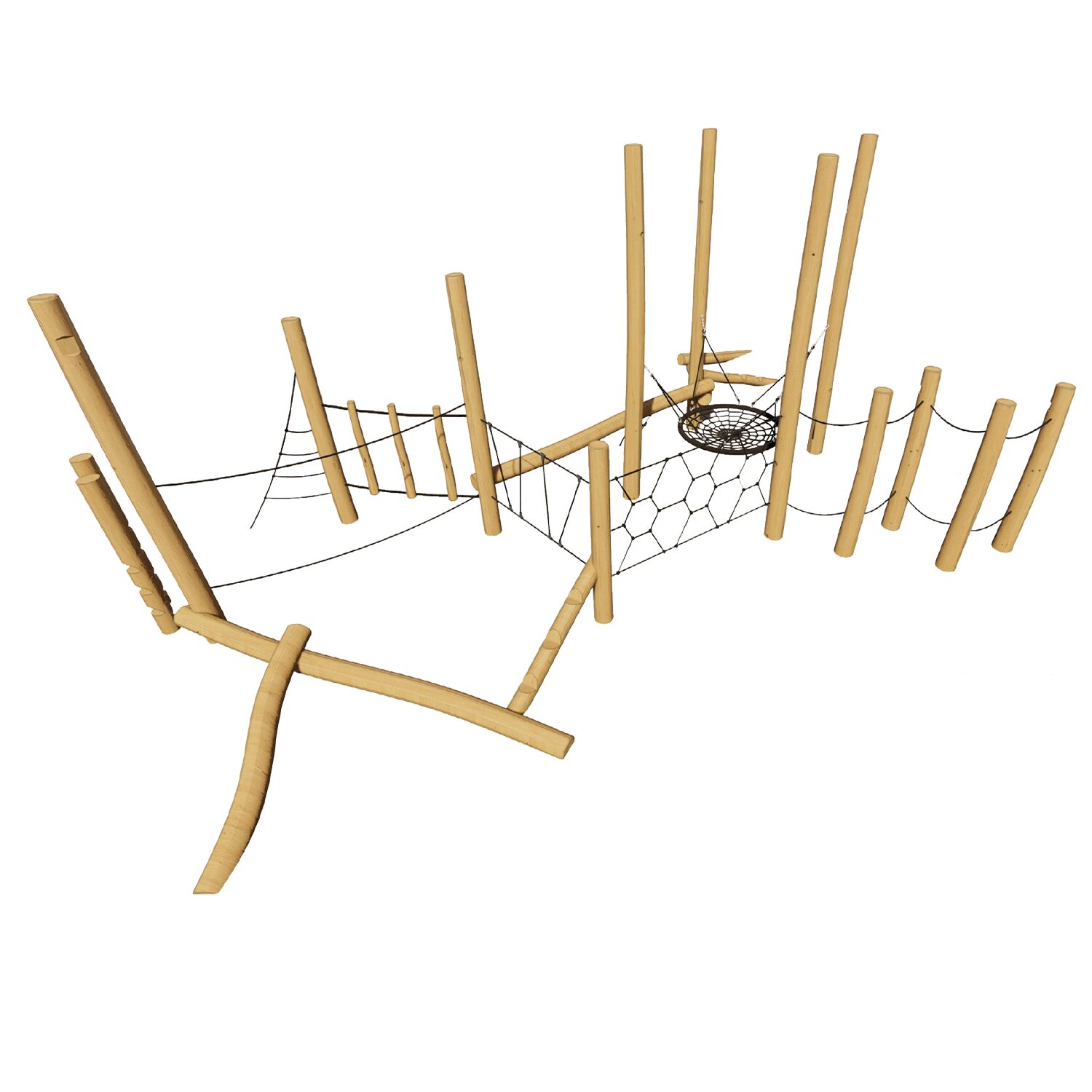 Robinia balanceerparcours met vogelnest