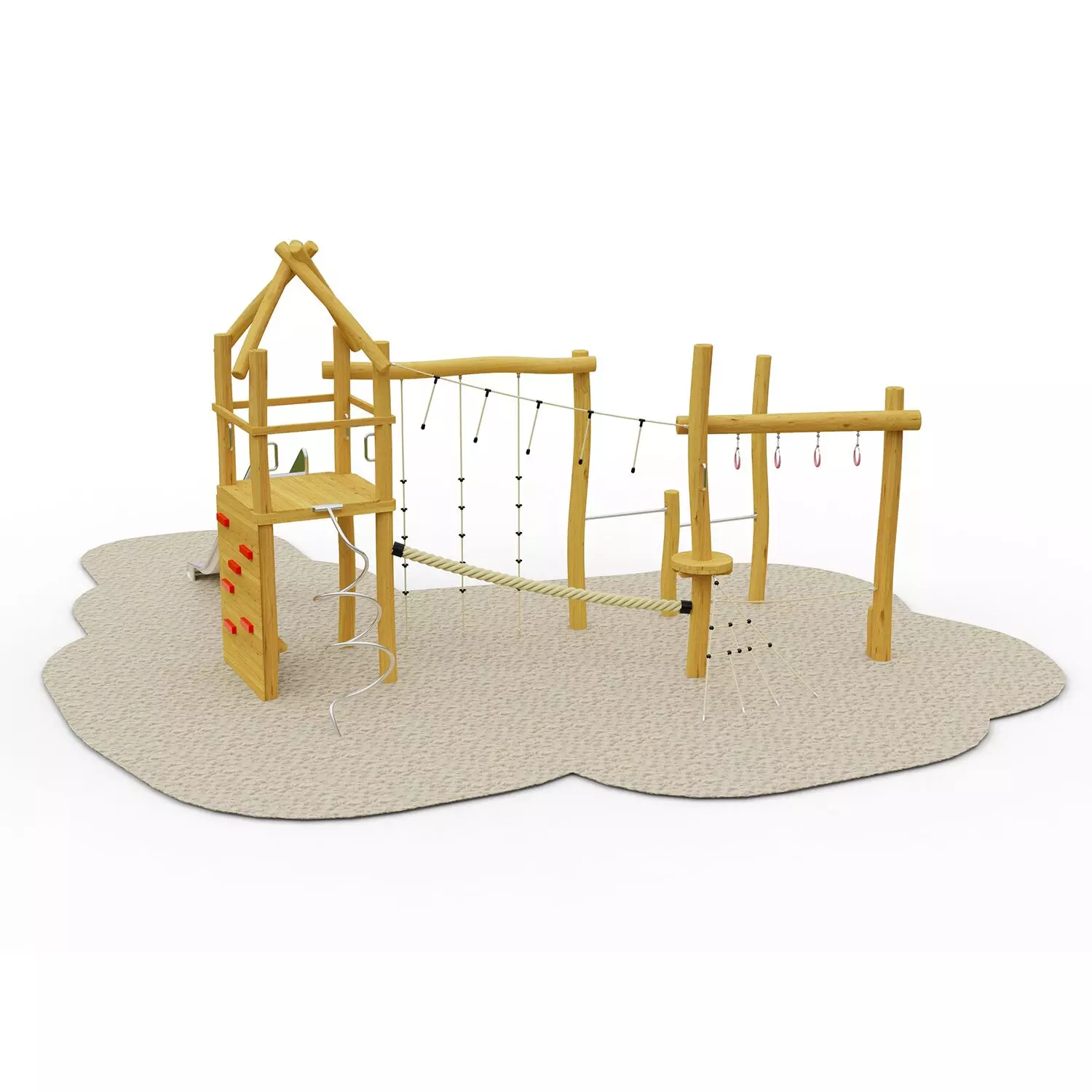 Robinia speelcombinatie met balanceerelementen