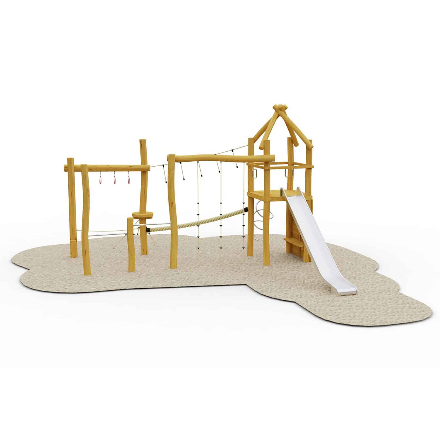 Robinia speelcombinatie met balanceerelementen