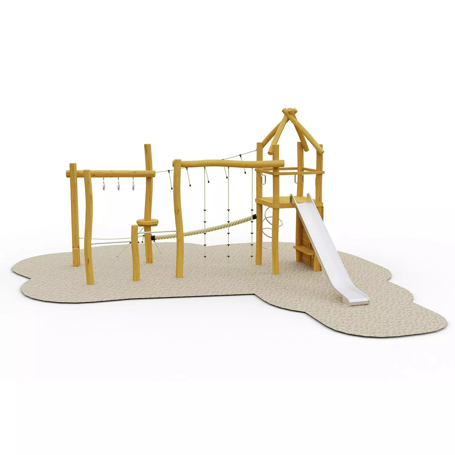 Robinia speelcombinatie met balanceerelementen