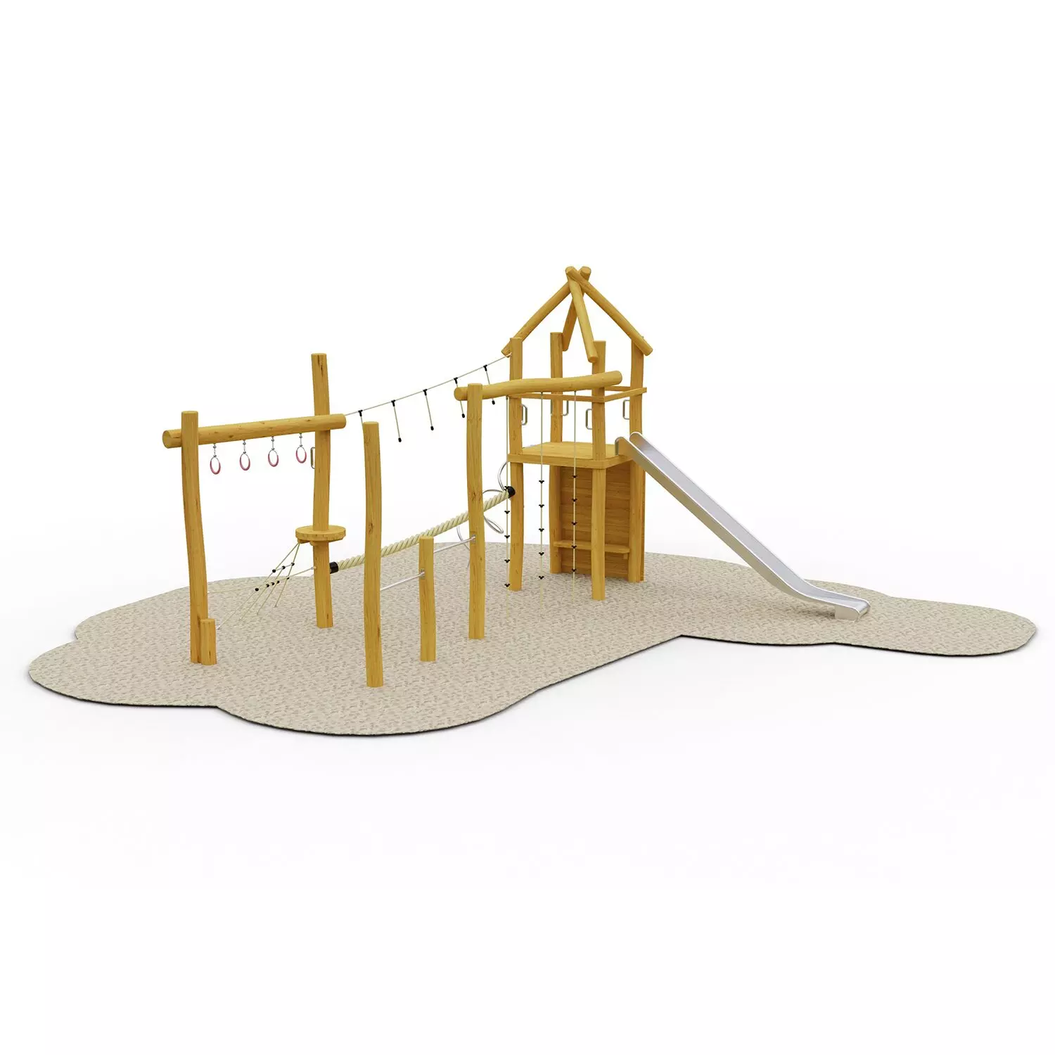 Robinia speelcombinatie met balanceerelementen