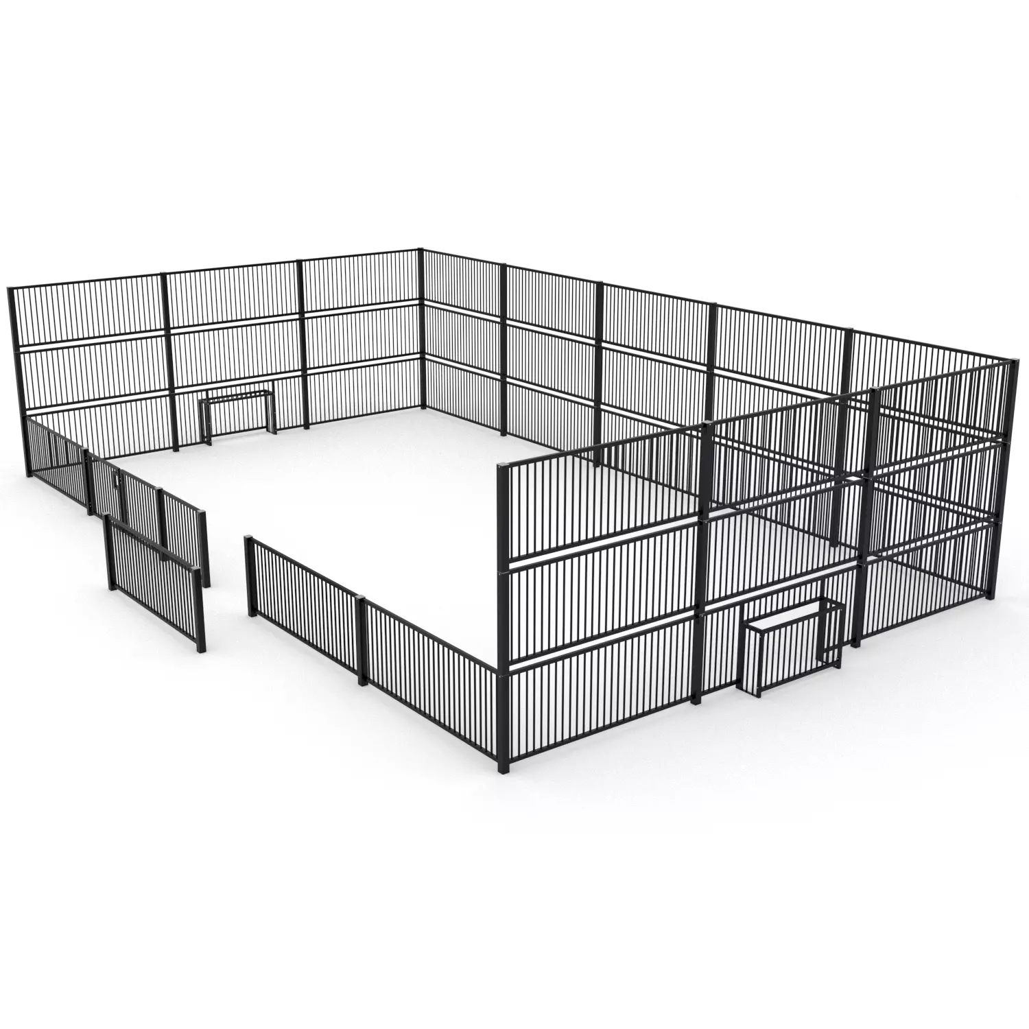 Pannaveld 8x13m - staal - zwart