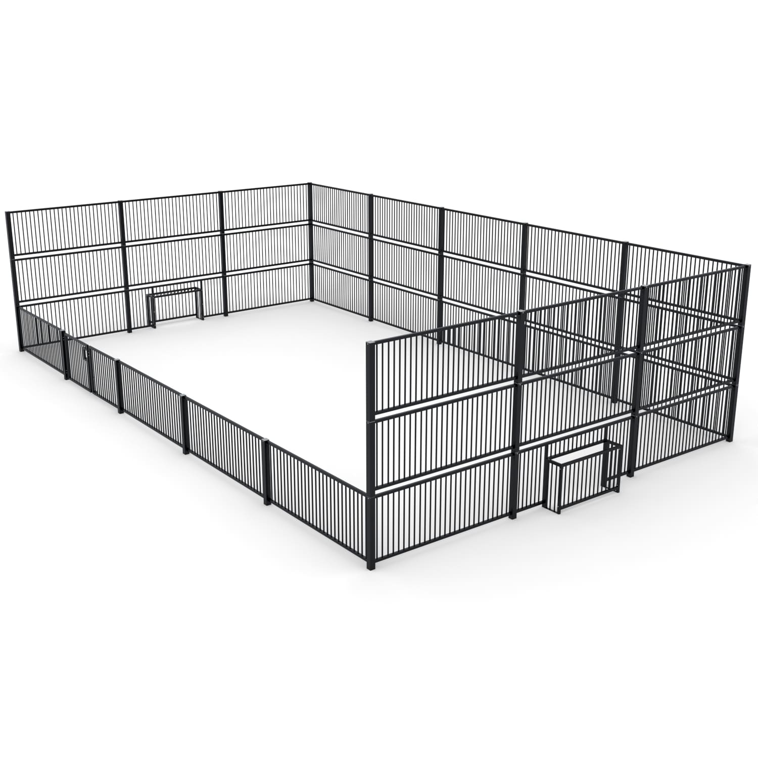 Pannaveld 8x13m - staal - zwart