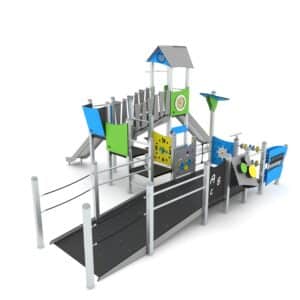 Speeltorencombinatie met rolstoelvriendelijke helling