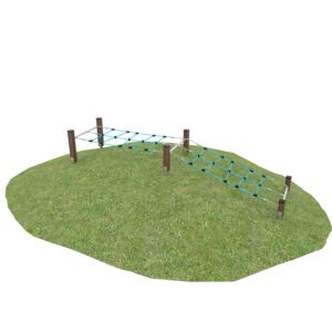 Houten helling klimnet dubbel